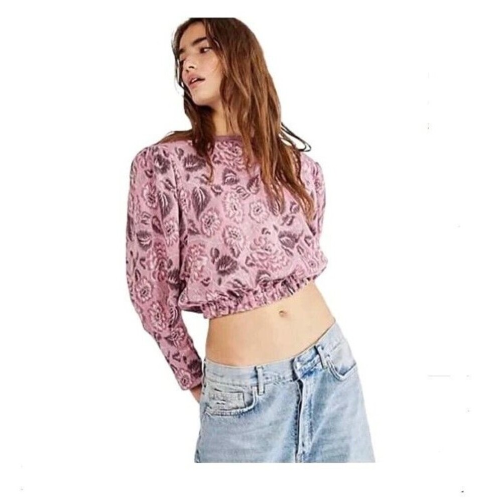 Free People Womens No Ordinary Top in Dusty Rose Combo Size L     12051